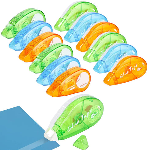 12 Pcs Double Sided Scrapbooking Tape Roller, Double Sided Adhesive Tape Glue Tape Roller Tape Runner for Crafts Scrapbooking Supplies Gift Wrappi...