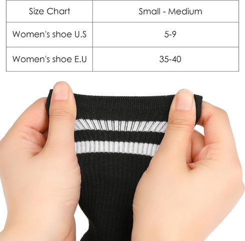 3 Pairs Pilates Grip Socks Yoga Socks Non Slip Pilates Socks Long Pilates Socks With Grips for Women Girl?Black, White, Gray?...