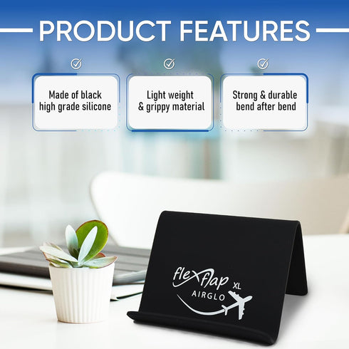 Airplane Travel Essentials for Flying Flex Flap Cell Phone Holder & Flexible Tablet Stand for Desk, Bed, Treadmill, Home & in-Flight Airplane Trav...