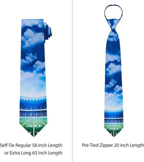 Jacob Alexander Men's Grand Football Stadium Regular Length Neck Tie - Blue...