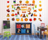 FLYAB 41PCS Thanksgiving Cutouts Classroom Decorations Fall Bulletin Board Decorations for Classroom Pumpkin Leaves Turkey Cutouts Fall Autumn Har...