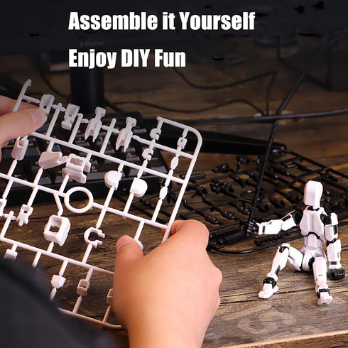 5PCS Lucky 13 Action Figures, T13 Action Figure Articulated Dummy 3D Printed Titan 13 Robot Multi-Jointed Movable Desktop Decoration for Game Love...