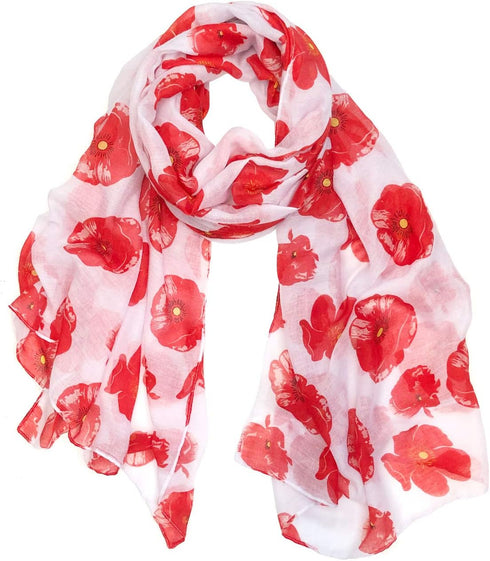 Wrapables® Lightweight Poppy Floral Print Long Scarf...
