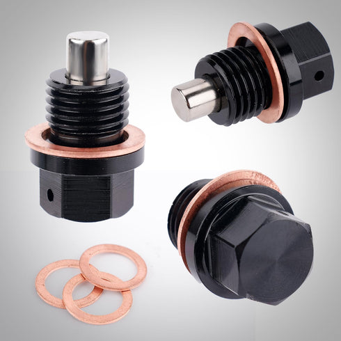 M14x1.5 Magnetic Oil Drain Plug with 4pcs Oil Drain Plug Washer, Aluminum Alloy Oil Pan Drain Plug for Most Ford Honda Mazda and More Vehicles...