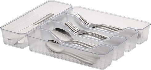 Spectrum Diversified Hexa Drawer Organizer Tray Modern Kitchen Cutlery, Utensil, Silverware Holder Caddy, 5 Dividers Cabinet Storage, 10 x 13, Cle...