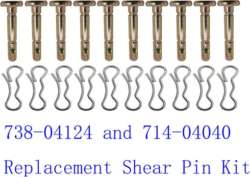 12 pcs 738-04124A and 714-04040 Shear Pins and Cotter Pins for Cub Cadet MTD Troy Bilt Snowblowers...