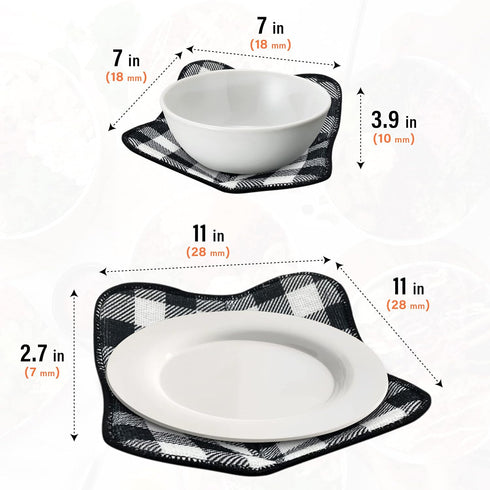 4 Pieces Microwave Bowl or Pot Holders Microwave bowl holder set to keep food warm Heat Resistant Potholder Protector Large Hot Pads Microwave Pla...