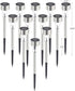 GIGALUMI Solar Pathway Lights 12 Pack, Stainless Steel IP44 Waterproof Auto On/Off Outdoor LED Solar Landscape Lights for Garden, Yard, Patio, Pat...