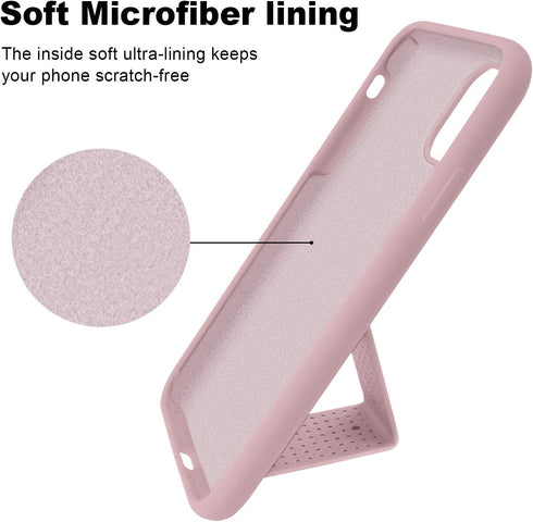 LAUDTEC Silicone Kickstand Case Compatible with iPhone 11, Vertical and Horizontal Stand Hand Strap Metal Kickstand Cover, Flexible Soft Liquid Si...