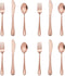12-Piece Copper Kids Silverware, E-far Stainless Steel Toddler Kids Utensils Safe for Preschooler/Children, Includes 4 Forks 4 Spoons 4 Knife, Sli...