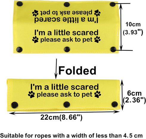 Funny Dog Leash Sleeve I'm a little scared please ask to pet Leash Wrap Alert Hanging ID Patch Tag Pet Birthday Gift (Little Scared-YE Sleeve)...