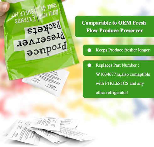 AMI PARTS W10346771A Produce Preserver Replacement Part Compatible with Refrigerators(4 replacements-8packs)...