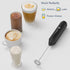 Powerful Milk Frother Handheld Foam Maker, Mini Whisk Drink Mixer for Coffee, Cappuccino, Latte, Matcha, Hot Chocolate, With Stand, Black...