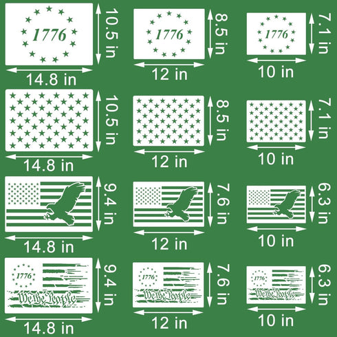American Flag Stencil, 50 Star Stencils 13 Stars 1776 Templates for American Flag Wood Burning Spray Painting Drawing Craft Projects (Large)...