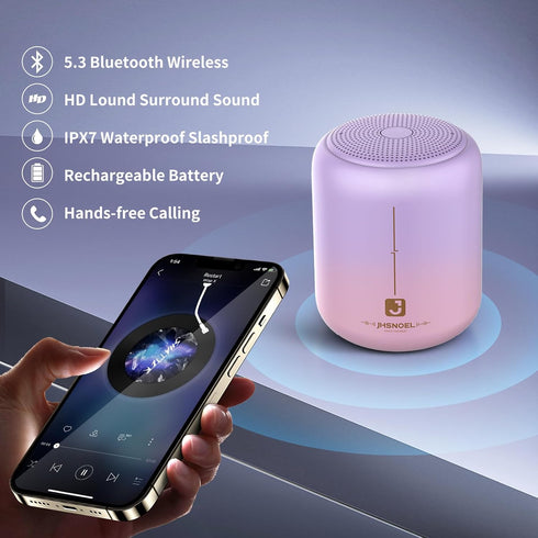 Bluetooth Portable Speaker,IPX7 Waterproof Wireless Speaker with HD Sound and Bluetooth 5.3,15H Playtime, 5W Stereo,Deep Bass,Hands-Free for Calli...