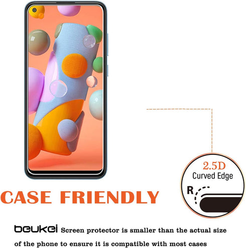 (4 Pack) Compatible for Samsung Galaxy A11 Screen Protector Tempered Glass, Full Screen Coverage, Anti Scratch, Bubble Free...