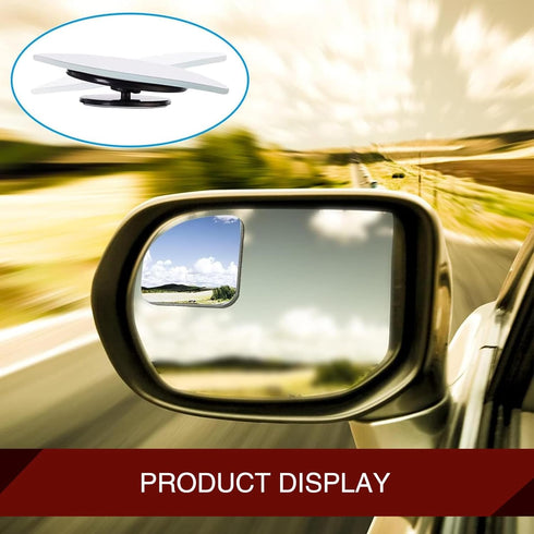 2 PCS Car Blind Spot Mirror, 1.9In x 1.9In HD Convex Frameless Glass PC Vehicle Rearview Mirrors Accessories with 3M Adhesive, Universal Fan-shape...