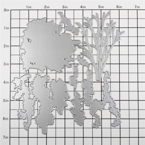 Shadow Trees Plant Metal Cutting Dies for Card Making, Paper Embossing Die Cuts Kit Templates, Storage Pockets Supplies, Photo Frame Album DIY Scr...