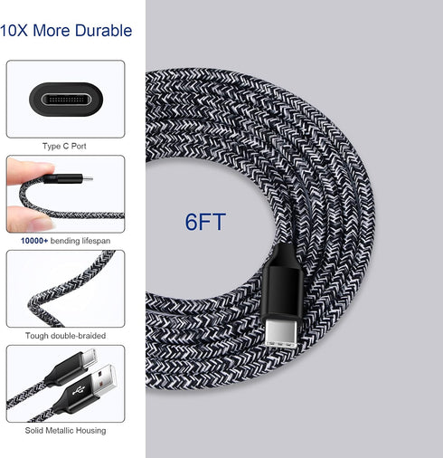 Android Charger USB C Type C Charger Fast Charging for Samsung Galaxy S24 Ultra Plus S23FE S22 A15 A25 A05S A54 A34 A14 A13 A53 A03S, Quick Charge...