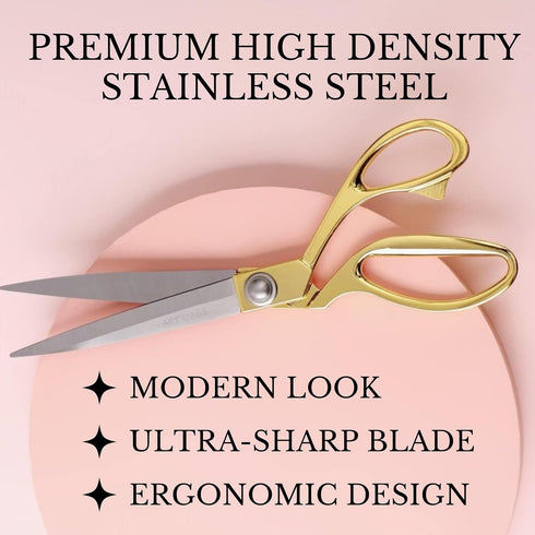 10.5" Heavy Duty Gold Scissors – Sharp Stainless Steel Scissors Gold 10.5 Inch All Purpose Scissors Professional Scissors Heavy Duty Grand Opening...