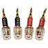 CESS-220 Pin Banana Plug to 4mm Female Banana Jack/Speaker Wire, 4 Pack (Braided-Type to 4mm)...