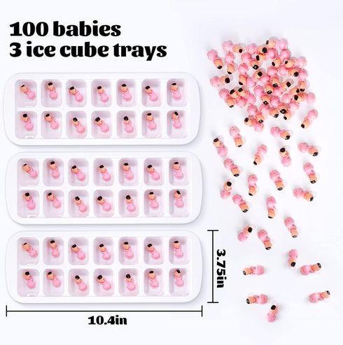 My Water Broke Baby Shower Game with 100 Mini Plastic Babies, 3 Ice Cube Trays, for Party Decorations Baby Shower Games (Pink)...