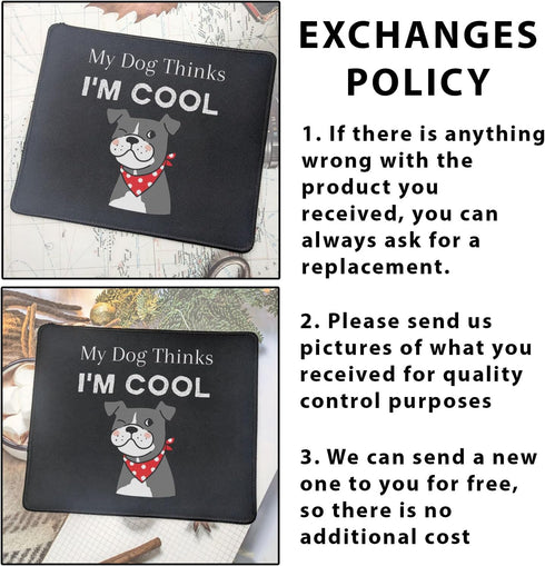 My Dog Thinks I'm Cool Adult Humor Novelty Sarcastic Funny Mousepad - Gaming 9.5 Inch Mouse Mat - Pet Dog Lovers Birthday Gifts for Friends, Cowor...