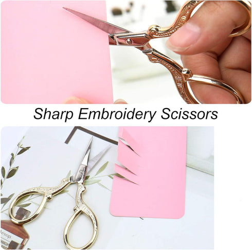 Embroidery Scissors, Stainless Steel Sharp Stork Scissors for Sewing Crafting, Art Work, Threading, Needlework - DIY Tools Dressmaker Small Shears...