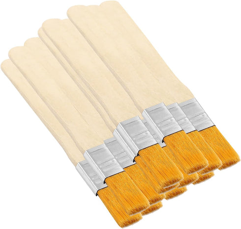 1/2 Inch Width Flat Paint Brushes Nylon Bristle with Wood Handle Painting Tool for Oil Canvas Watercolor Gesso Wall Door Cabinets Furniture Fences...