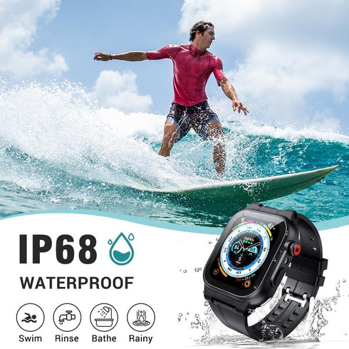 for Waterproof Apple Watch Case 44mm 40mm 45mm 42mm 41mm 38mm, IP68 Waterproof Case with Band and Screen Protector for Apple Watch Series 8 7 6 5 ...