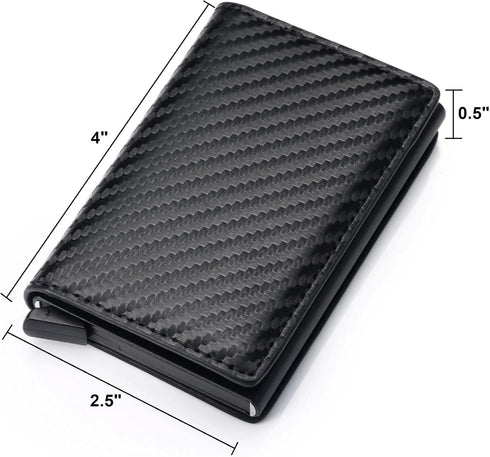TARKS Minimalist Wallet Slim Carbon Fiber Design RFID-Blocking with Automatic Pop-Up Aluminum Credit Card Holder and Money Clip for Men and Women-...