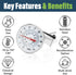 Premium Milk Thermometer for Steaming Milk with Clip and 7 inch Probe...