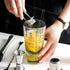 Cocktail Shaker Glass,Martini Shaker With Recipes on Side 13.5oz Mixed Drink Shaker with Glass Cup Professional Bar Tool with Scale Glass (Silver,...