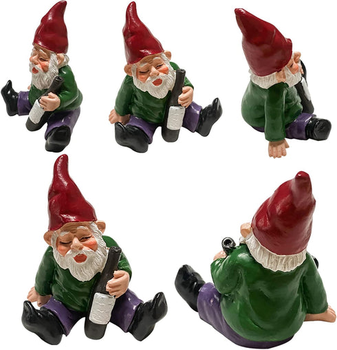 4PCS Drunk Garden Gnomes Outdoor Decorations Funny Mini Knomes Figurines Clearance Naughty Inappropriate Fairy Sculpture for Indoor Patio Yard Law...