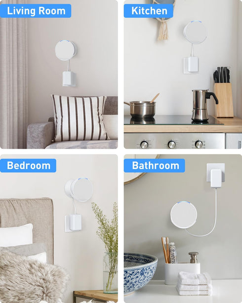 Maxonar Wall Mount for Ech0 Pop, Ech0 pop Wall Mount Smart Speaker Stand Holder Save up Space Cable Management - White...