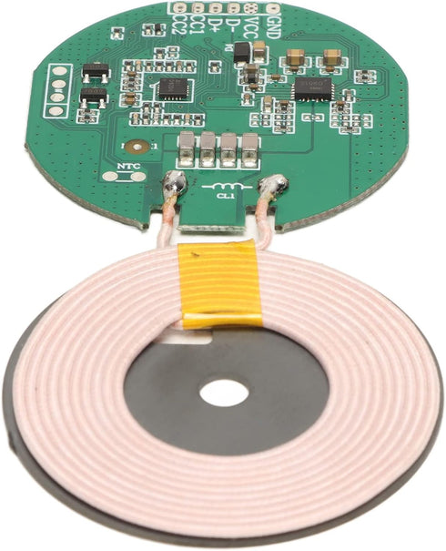 Wireless Charging Receiver Module, 15W Wireless Charging Circuit Board Coil Charger, PCBA Circuit Board with Coil for DIY, Overvoltage, Overcurren...