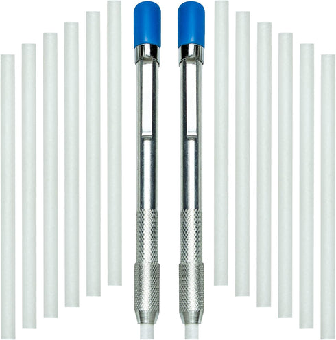 ALLY Tools Two Round Soapstone Holder with 14 Welding Quality Round Soapstone Pens Refills for Welders - Perfect for Making Removable Markings on ...