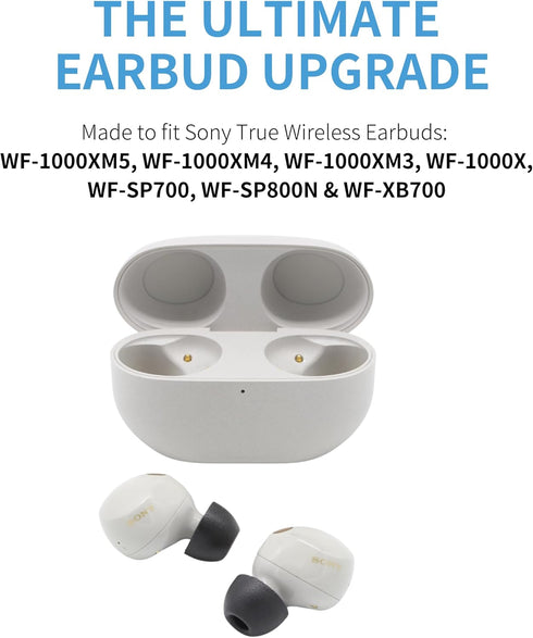 Comply Memory Foam Replacement Earbud Tips for Sony True Wireless Earbuds | Ultimate Comfort, Secure Fit, Superior Noise Isolation | Anti Slip, Pr...