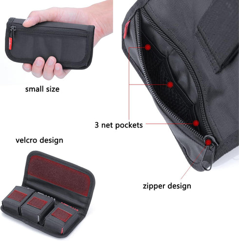 King Ma Small DSLR Camera Battery Bag Pouch Holder Case Camera Battery Waist Bag Suitable for AA Battery and LP-E6/ LP-E17/ FZ100/ FW50/ F550 and ...