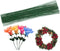 Cinvo Stem Wire - 100 Counts Floral Paper Wrapped Wire, 14 Inch, 22 Gauge, Dark Green...