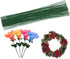 Cinvo Stem Wire - 100 Counts Floral Paper Wrapped Wire, 14 Inch, 22 Gauge, Dark Green...
