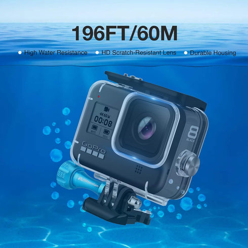 MiPremium Waterproof Housing Case for GoPro Hero 8 Black. Underwater Protective Diving Shell Cage Mount Accessories with Aluminium Screw & Quick R...