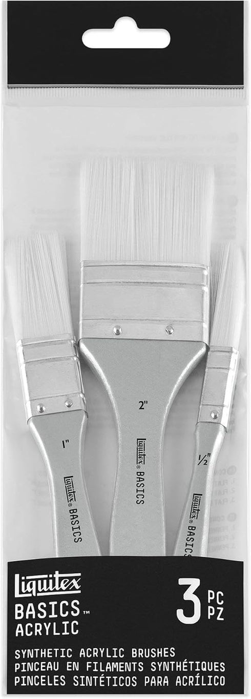 Liquitex BASICS Large Scale Brush Set, Synthetic Hair, Set of 3...