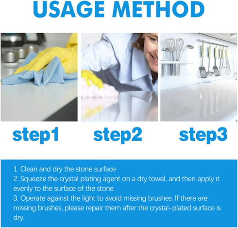 2 PCS Stone Crystal Plating Agent, Nano Stone Crystal Plating Agen, Marble Cleaner Stain Remover...