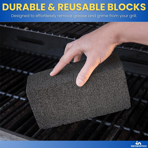 Grill Cleaning Brick, Griddle Cleaning Block, Reusable, Black, 2 Pack...