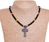 BlueRica Black Wood Ankh Pendant on Rasta Coconut Shell Beads Necklace (18")...