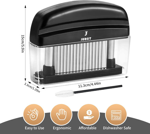 Jureit Meat Tenderizer - Meat Tenderizer Tool with 48 Stainless Steel Needle Blades for Tenderizing BBQ Marinade Beef Chicken Steak Pork - Kitchen...