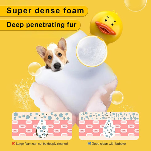 Electric Dog Shampoo Dispenser Dog Shampoo Sprayer Duck Shampoo Foamer for Pet, Foaming Soap Dispenser for Bathtub, Kitchen Sink Cleaning...