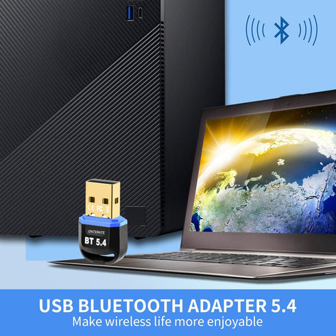 USB Bluetooth 5.4 Adapter for PC 2024, Plug & Play Bluetooth Dongle Receiver BR+EDR+BLE+LMP13.X, Long Range Support Windows 11/10/8.1 for Desktop ...