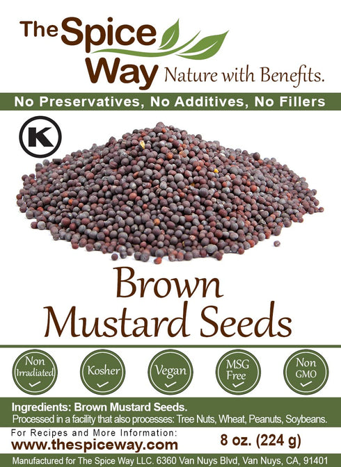 The Spice Way Brown Mustard Seeds - whole seeds, 8 oz...
